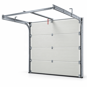 Système de rails de porte de garage sectionnelle en acier blanc avec isolation thermique et ouverture latérale électrique - Product Image 1