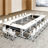 Table de conférence pliante au design moderne et minimaliste, table de bureau mobile pour activités, table de formation pliable avec chaise