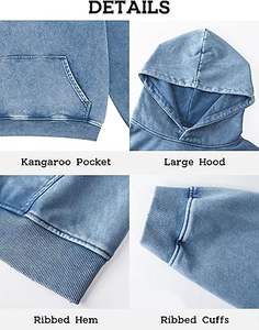 Sudadera con capucha Unisex de gran tamaño con lavado ácido, sudadera Vintage lavada de peso pesado para mujeres y hombres para salidas de pareja de invierno - Product Image 3