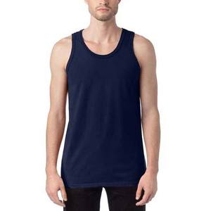 Bleu marine couleur OEM personnalisé vêtements pour hommes grande taille débardeurs Gym Fitness coton respirant High Street Style hommes débardeurs - Product Image 6