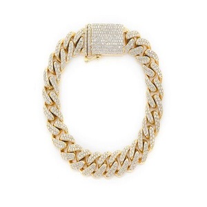 Pulsera de eslabones cubanos de Miami para mujer, brazalete de cadena cubana clásica para mujer con tamaño personalizado de diseñador, joyería de lujo Hip Hop personalizada, 10mm - Product Image 1