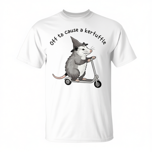 T-shirt grafica Off to Cause a Kerfuffle Opossum Scooter, abbigliamento promozionale di alta qualità - Product Image 2