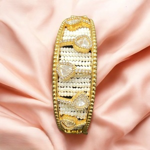 Lujosa pulsera que se puede abrir CZ Kundan de calidad Premium para bodas y joyas de compromiso para mujeres para ropa de fiesta - Product Image 1