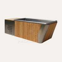 Bain froid direct usine pour immersion froide, bain de glace nordique pour jardin, en bois carbonisé et acier inoxydable 304, avec refroidisseur