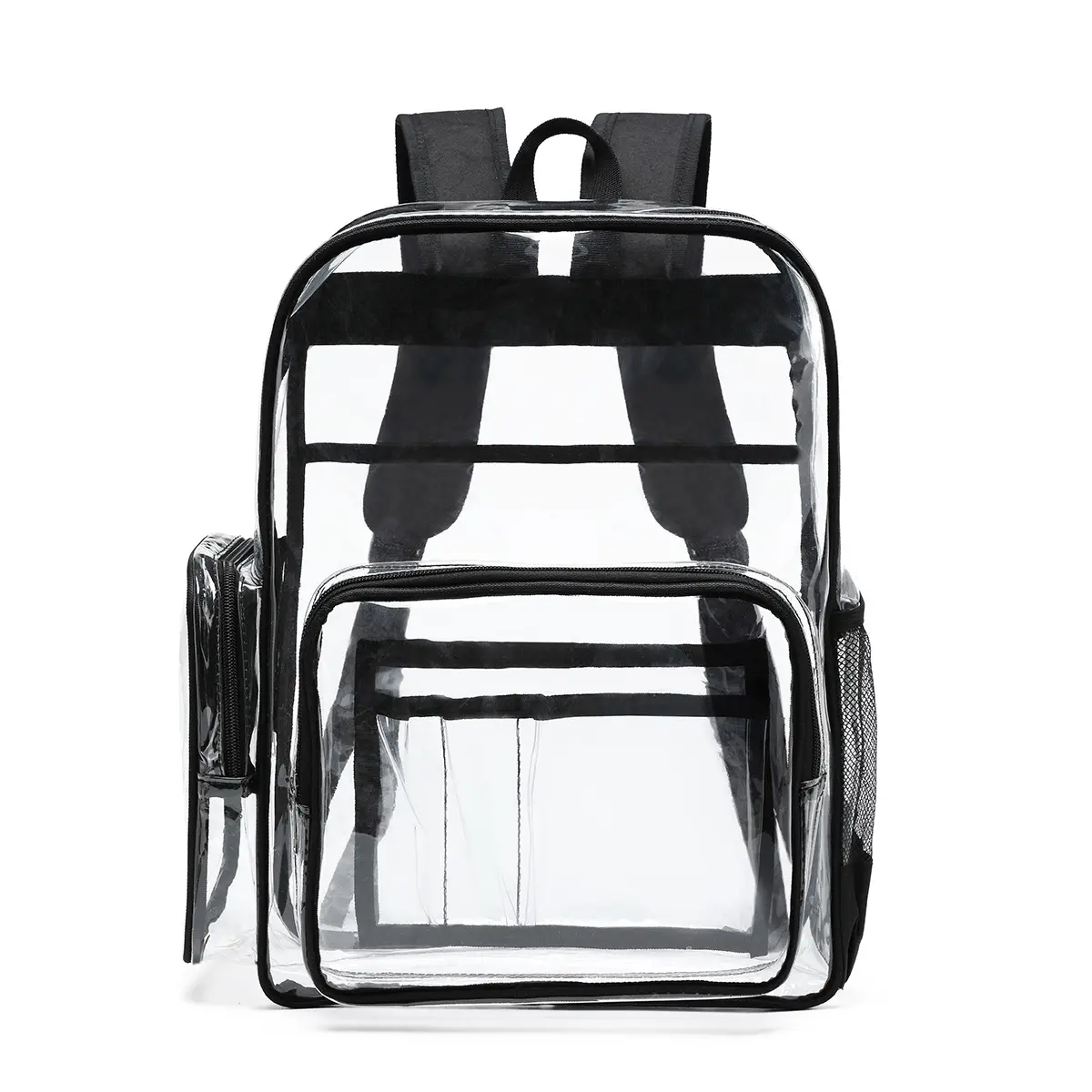 حقيبة ظهر عالية الجودة شفافة من مادة الكلوريد متعدد الفينيل مع شعار مخصص حقيبة مدرسية بسعة كبيرة حقيبة تخزين للطلاب