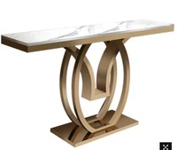 Table console de luxe moderne de qualité supérieure avec design personnalisable en acier inoxydable et marbre pour salon, maison, hôtel et villa