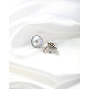Natural Mabe <b>Pearl</b> Stud <b>Earrings</b> - Product Image 4