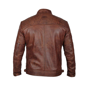 Veste en cuir de style européen de haute qualité pour hommes vestes grande taille personnalisables en cuir véritable - Product Image 5
