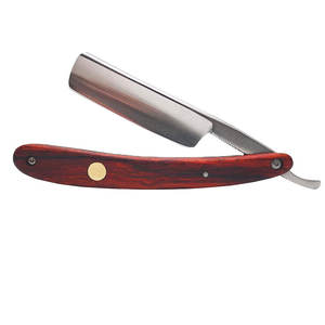 Navaja de Afeitar Profesional de Acero Inoxidable de Alta Calidad con Mango de Madera, Herramienta de Afeitado para Barbería y Uso Personal - Product Image 1