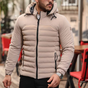 Veste poncho rembourrée chaude d'hiver décontractée pour hommes avec longue capuche Vêtements d'extérieur confortables - Product Image 1