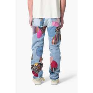 V647 Baggy Patchwork Denim-Bleu/Multi - Product Image 3