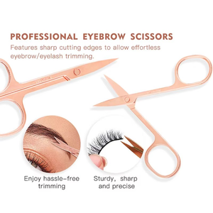 ชุดเครื่องมือติดขนตาปลอมแบบใหม่ชุดสแตนเลสสำหรับต่อขนตาแหนบคิ้วกรรไกรดัดขนตาสำหรับแต่งหน้าแบบ DIY - Product Image 3