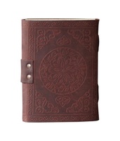 Celtique Triple Lune En Relief Avec Pierre En Cuir Véritable À La Main Journal Écriture Blanc Pages Blanches Cahier Cadeaux Pour Hommes Et Femmes