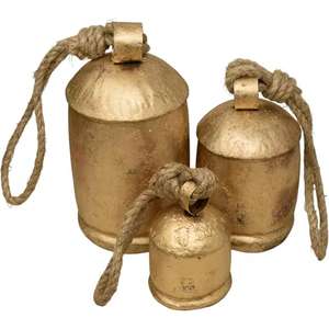 Campanas de vaca de Metal sólido Estilo vintage Precio más bajo Acabado dorado Hecho a mano Shabby Chic Campanas colgantes de Navidad para la venta - Product Image 2