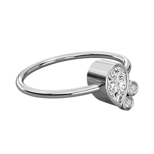 Pear And Round Diamond Low <b>Weight</b> Wedding Band - Product Image 3