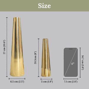 Florero de Metal Hecho a Mano de Lujo, Diseño Decorativo Único para Uso en Interiores del Hogar, Florero Dorado para Bodas - Product Image 3