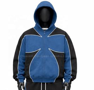Conjunto Deportivo de Invierno Transpirable Personalizado para Hombre, en Poliéster/Algodón, con Chaqueta Cortavientos con Capucha y Pantalones Deportivos - Product Image 2