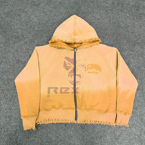 Logo privé de qualité supérieure le plus demandé sweat à capuche zippé bouffée imprimé fabriqué en usine prix bon marché sweats à capuche pour hommes - Product Image 1