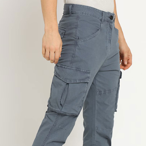 Pantalon cargo décontracté en toile de haute qualité pour hommes, léger, respirant, en coton, imperméable, pantalon de survêtement personnalisé avec cordon de serrage - Product Image 6