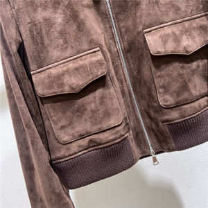 Personalizar clásico de alta calidad Casual Nubuck Suede piel de cabra chaqueta de cuero para hombres otoño primavera desgaste - Product Image 3