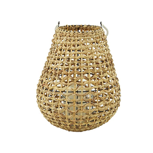 Precio barato, respetuoso con el medio ambiente, jacinto de agua natural, linterna tejida, candelabro artesanal para decoración con marco de metal de Vietnam - Product Image 1