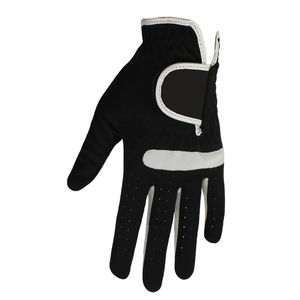 Gants de golf respirants en cuir souple en peau d'agneau de couleur noire de haute qualité - Product Image 1