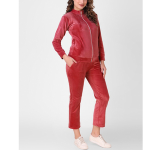 Chándales de terciopelo de primavera, conjunto de dos piezas, entrenamiento de Invierno para mujer, pantalones apilados de 2 piezas, conjunto de Jogger, chándal, pantalones y camisas - Product Image 2