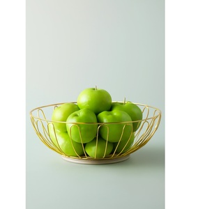 Cesta de almacenamiento de metal de hierro para cocina Organización atractiva para frutas y elementos esenciales - Product Image 1