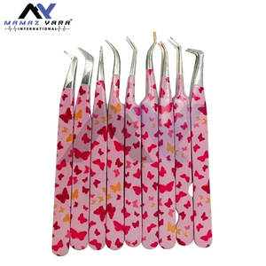 Nouvelle collection de pincettes de conception enduites de papier avec pince à cils en acier inoxydable de marque privée pour l'extension des cils - Product Image 1