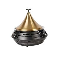 Chauffe-Plats Rond en Acier Inoxydable, Design Moderne et Luxueux, Durable, Antiadhésif, avec Couvercle en Bois Isolé, Idéal pour Mariages