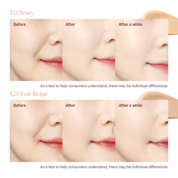 Pour # 23 Beige Clair 15g Silky Mood Cushion Fini Mat/Naturel Format Voyage Poudre Correctrice Éclaircissante pour Peaux Normales