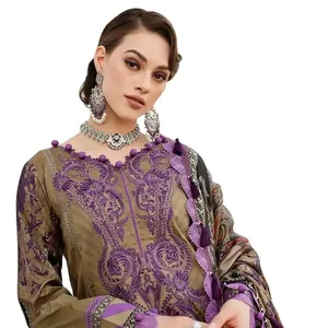 设计师派对服装巴基斯坦风格的SalwarKameez，重刺绣工作服，价格低廉