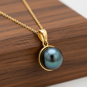 Customizable 925 Sterling Silver Dainty Chain 18K Gold Round Shape <b>Pendant</b> Bohemian Natural Black <b>Pearl</b> Healing Crystal Fashion - Product Image 2