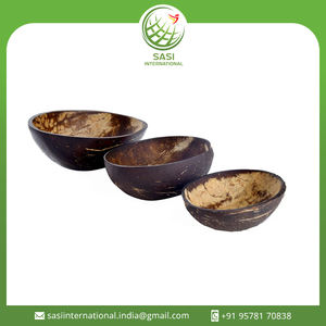 Vajilla de madera de diseño moderno desechable de Grado Superior-Cuencos ovalados de cáscara de coco para almacenamiento de alimentos Fabricante indio Uso comercial - Product Image 2