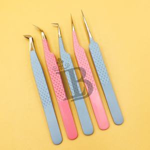 Pinces à épiler en gros, pinces à épiler pour extensions de cils, pinces à épiler pour cils de vison, offre de logo, qualité supérieure, acier inoxydable à 90 degrés - Product Image 3