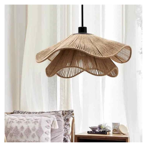 Abat-jour lumineux en bambou fabriqué à la main pour décor de chambre à coucher fournit un éclairage doux pour une atmosphère relaxante - Product Image 2