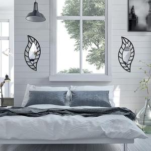 Customized Decorative New Irregular Modern Simple Wall Decor Leaf Shape <b>Black</b> <b>Mirror</b> With <b>Metal</b> <b>Frame</b> for Home Decoration - Product Image 3