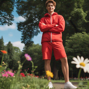 Chaqueta cortavientos Pantalones cortos de lluvia Pantalones impermeables Streetwear Chándales cortavientos para hombres - Product Image 4