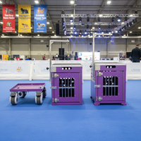 Cage de transport pour chien en aluminium, avec revêtement poudré, motif uni, design moderne, fermeture à bouton, écologique, homologuée pour le transport aérien