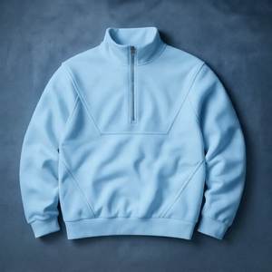 Mens <b>Orange</b> Quarter Zip <b>Fleece</b> Jacket Casual Stand Collar Long Sleeve Pullover Breathable Solid Color Autumn Wear Wholesale - Product Image 6