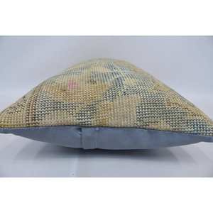 Bohemian Kantha Patchwork Wool <b>Pillow</b> 16x24 Inch Beige Floral Vintage Woven Design for Bedding Living Portable Christmas Decor - Product Image 5