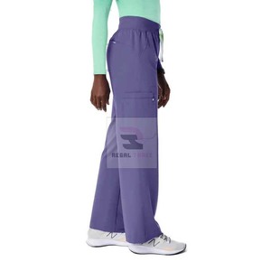 Custom Logo Hospital Scrub Pants High-Waisted Knitted Scrubs Uniform - Product Image 3