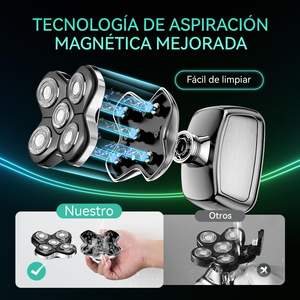 Afeitadora de Cabeza Impermeable IPX7 para Hombre con Cabezales Rotatorios, Recortadora de Vello Nasal Húmedo/Seco, Carga Tipo C para Afeitado Facial y Uso en RV - Product Image 5