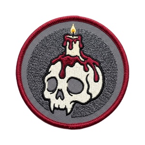 Parche Termoadhesivo Redondo Bordado de Calavera de Vampiro Personalizada, Insignia Gótica de Terror para Chaquetas y Sudaderas, Venta al por Mayor de Fábrica - Product Image 1
