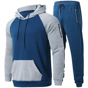 Wholesale <b>Men</b> Color Block Hooded Tracksuit Top 3/4 Sleeve <b>Pullover</b> Sweatshirt Casual Jogging Sportswear Factory Manufacturer Pro - Product Image 5