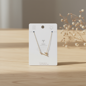 Pendentif du zodiaque Taureau plaqué or en acier inoxydable, collier minimaliste unisexe pour un usage quotidien - Product Image 2