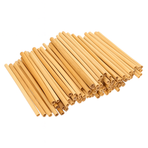 Pailles en bambou jetables bon marché d'usine, pailles réutilisables pour boba, à boire avec emballage personnalisé - Product Image 6