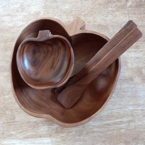 Cuencos de madera al por mayor-forma de manzana de madera rústica marrón de granja para vela personalizada hecha a mano en la India - Product Image 6