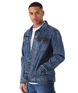 Men's Winter <b>Denim</b> <b>Jacket</b> 100% Cotton Windproof V-neck Regular Fit Front Logo Casual Light Warmth - Product Image 3