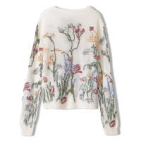 Pull à manches longues de haute qualité printemps personnalisé brodé Floral femme Style français cachemire tricot femmes pull respirant